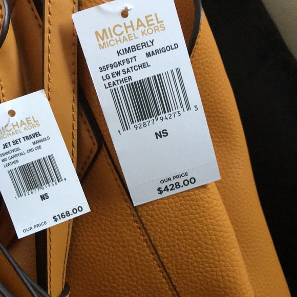 Authentic MK KIMBERLY W/matching wallet color Marigold